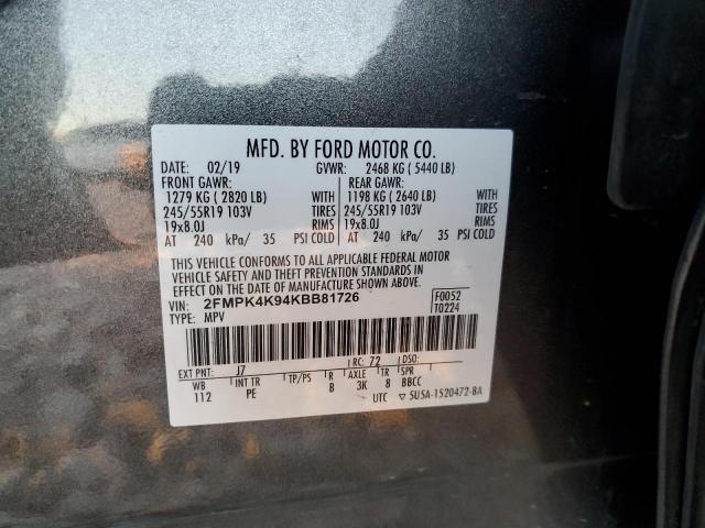 2FMPK4K94KBB81726 2019 FORD EDGE - Image 14