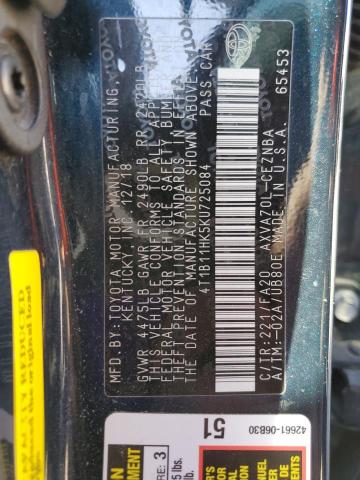 2019 TOYOTA CAMRY L - 4T1B11HK5KU725084