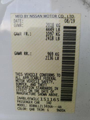 2020 NISSAN ALTIMA PLA - 1N4BL4FW1LC151165