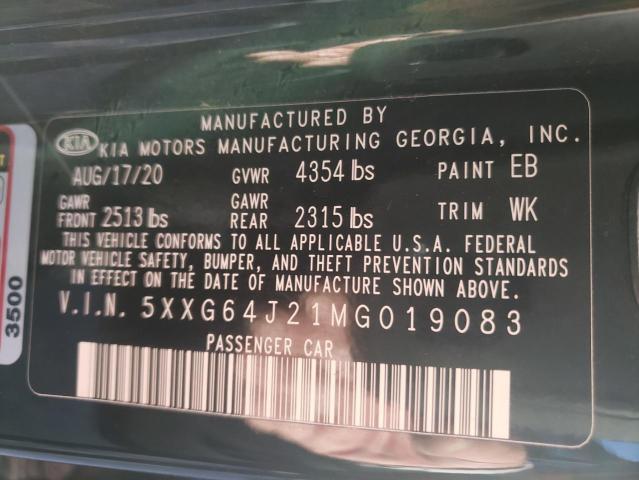 2021 KIA K5 GT LINE - 5XXG64J21MG019083