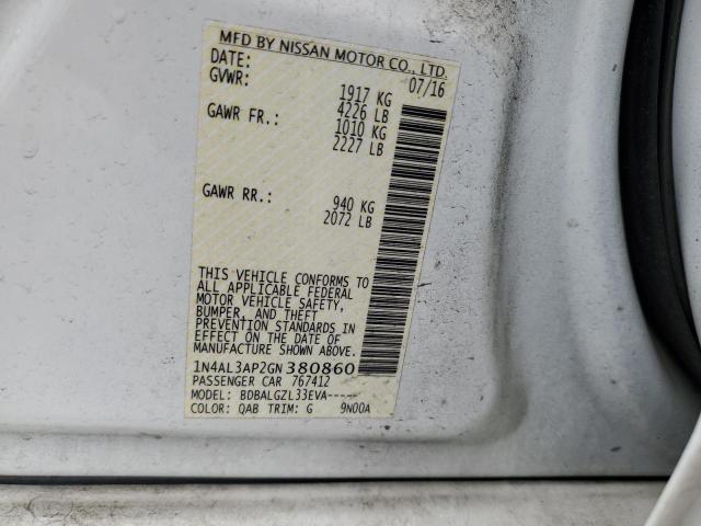 2016 NISSAN ALTIMA 2.5 1N4AL3AP2GN380860