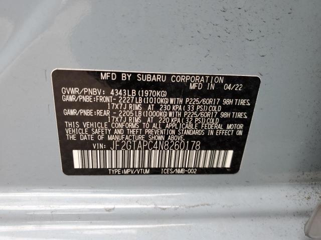 JF2GTAPC4N8260178 Subaru Crosstrek Premium