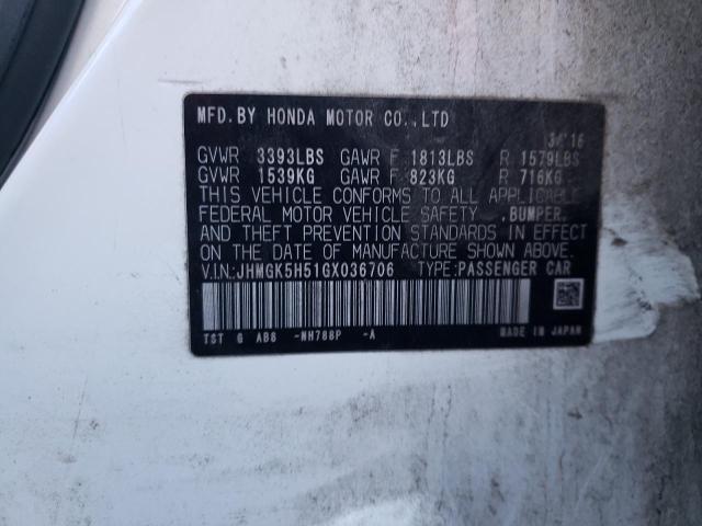 2016 HONDA FIT - JHMGK5H51GX036706