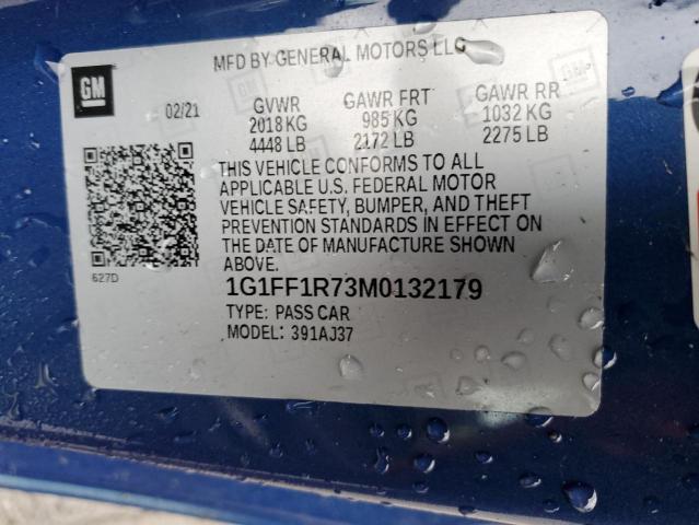 2021 CHEVROLET CAMARO LZ - 1G1FF1R73M0132179