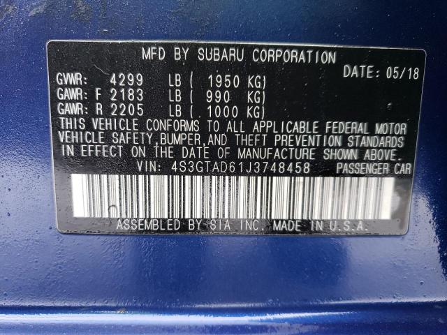 4S3GTAD61J3748458 Subaru Impreza Premium Plus