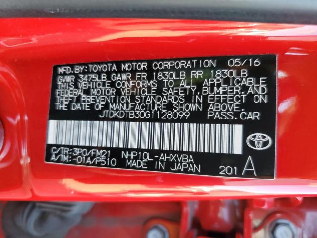 2016 TOYOTA PRIUS C - JTDKDTB30G1128099