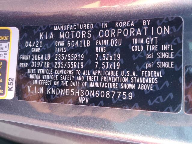 2022 KIA CARNIVAL S KNDNE5H30N6087759