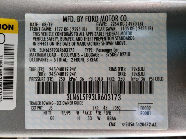 3LN6L5F93LR603173 Lincoln MKZ
