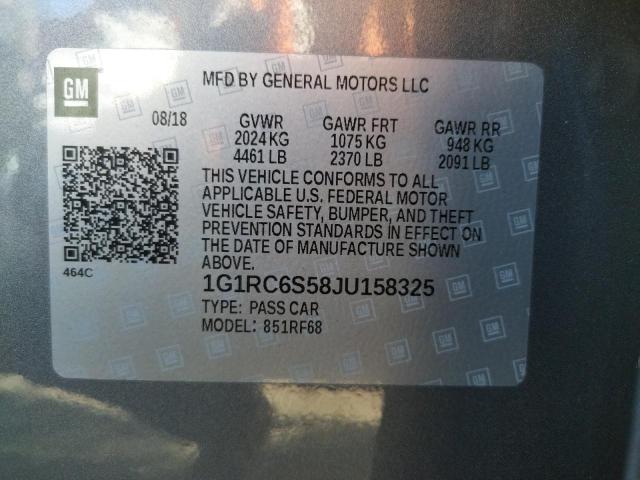 2018 CHEVROLET VOLT LT - 1G1RC6S58JU158325