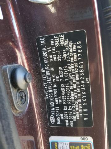 5XYKU4A23BG177689 KIA SORENTO EX