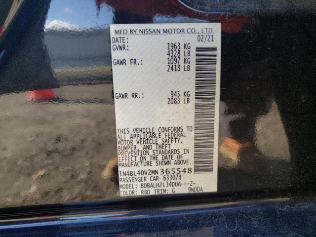 2021 NISSAN ALTIMA SV - 1N4BL4DV2MN365548