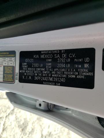 3KPF24AD7ME391240 KIA FORTE FE