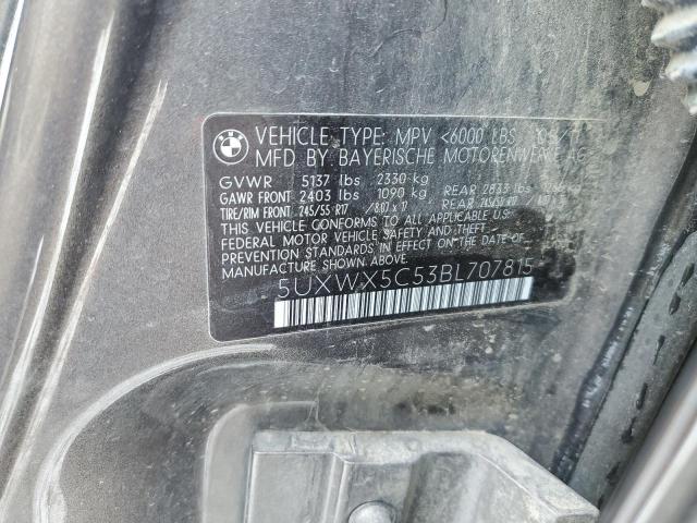 5UXWX5C53BL707815 BMW X3 Xdrive28i