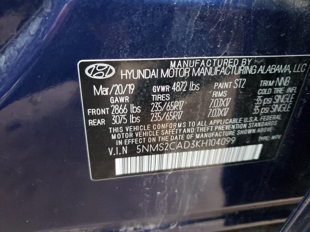 2019 HYUNDAI SANTA FE S - 5NMS2CAD3KH104099