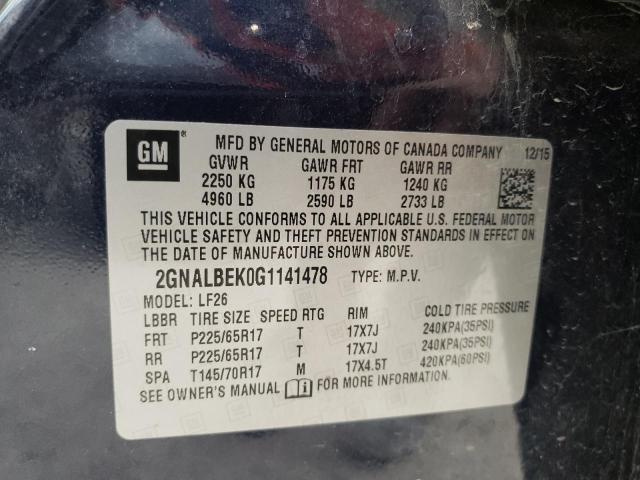 2016 CHEVROLET EQUINOX LS - 2GNALBEK0G1141478