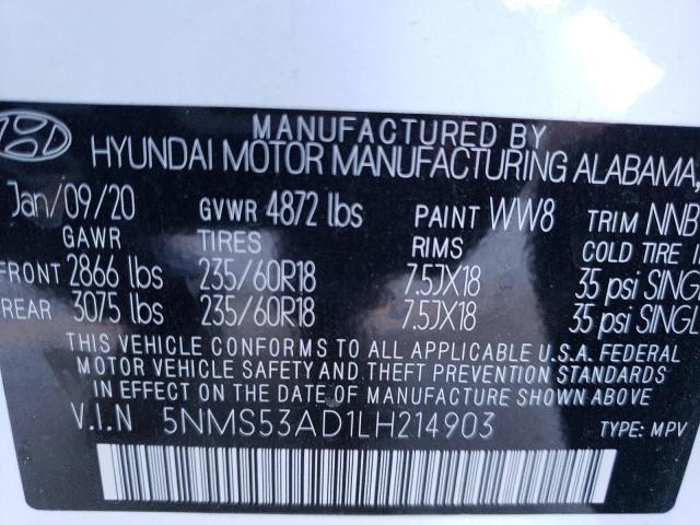 2020 HYUNDAI SANTA FE L - 5NMS53AD1LH214903