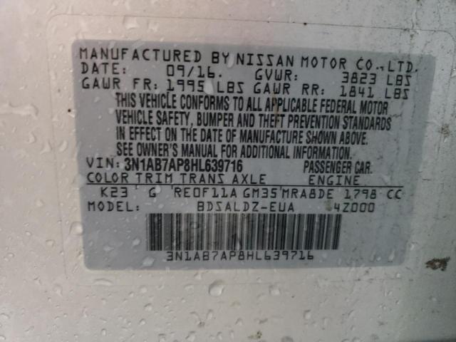 2017 NISSAN SENTRA S 3N1AB7AP8HL639716