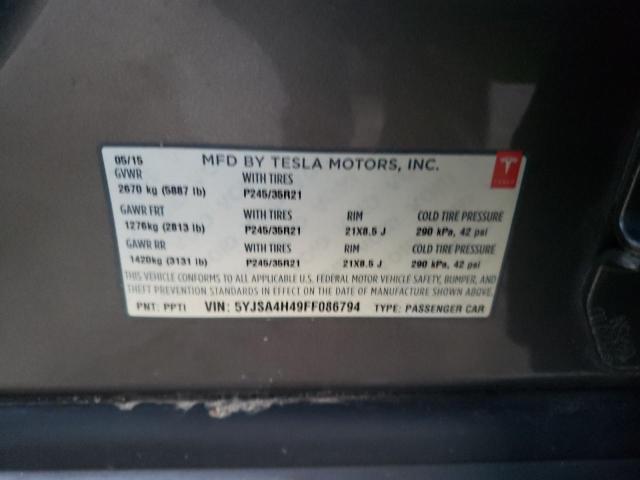2015 TESLA MODEL S P8 5YJSA4H49FF086794