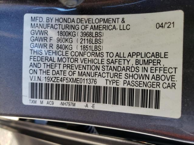2021 HONDA INSIGHT EX - 19XZE4F5XME011376