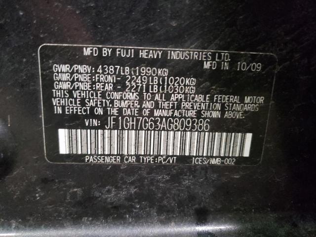 JF1GH7G63AG809386 Subaru Impreza Wrx Limited