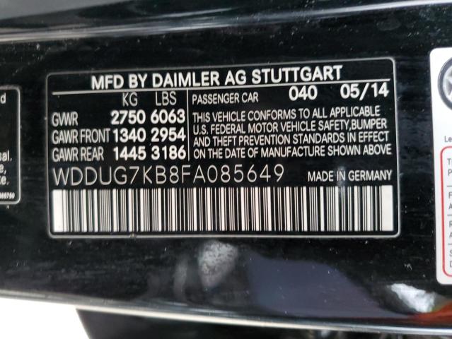 2015 MERCEDES-BENZ S 65 AMG WDDUG7KB8FA085649