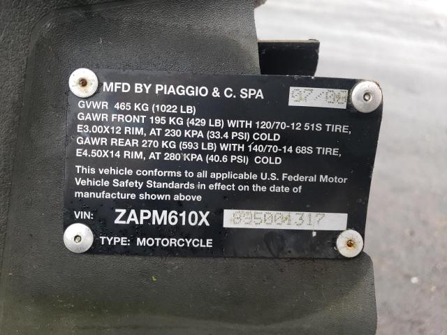 2009 PIAGGIO MP3 500 ZAPM610X895001317
