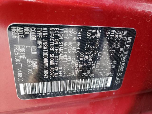 2021 NISSAN ROGUE PLAT - JN8AT3DD8MW319843