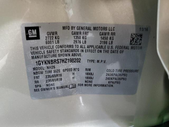 1GYKNBRS7HZ198202 Cadillac XT5 LUXURY
