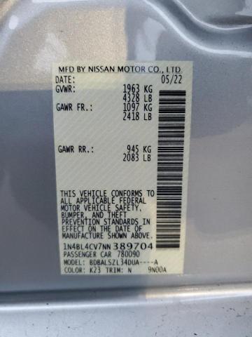 2022 NISSAN ALTIMA SR 1N4BL4CV7NN389704