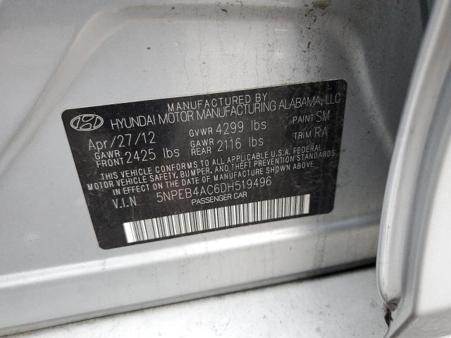 VIN 5NPEB4AC6DH519496 2013 HYUNDAI SONATA no.13