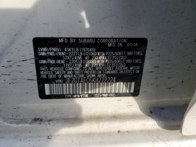 JF2GTAEC6KH222224 Subaru Crosstrek Premium