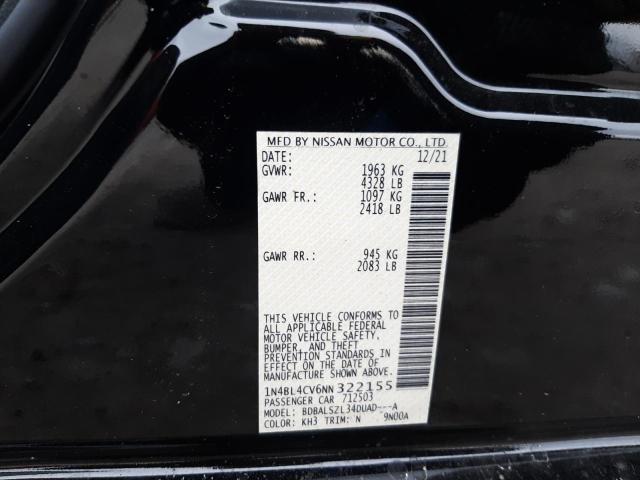 1N4BL4CV6NN322155 Nissan Altima