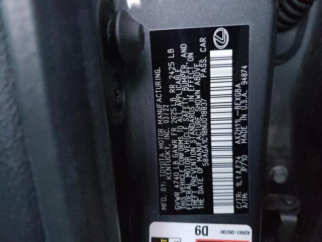 2022 LEXUS ES 300H BA 58AGA1C18NU018837