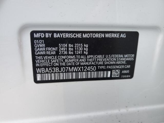 2021 BMW 540 I - WBA53BJ07MWX12450