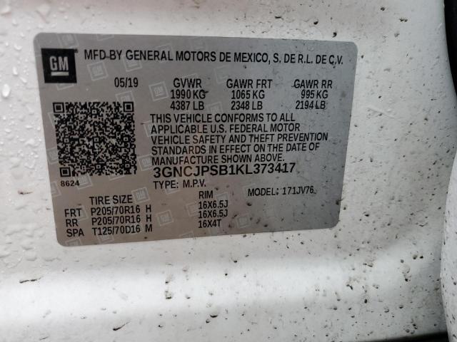 2019 CHEVROLET TRAX 1LT - 3GNCJPSB1KL373417