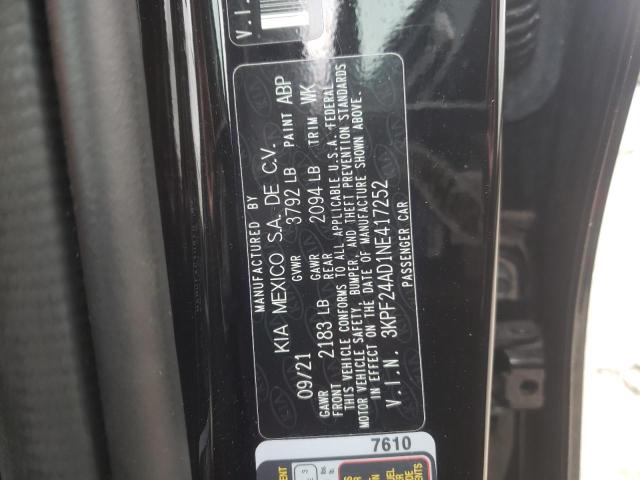 2022 KIA FORTE 3KPF24AD1NE417252