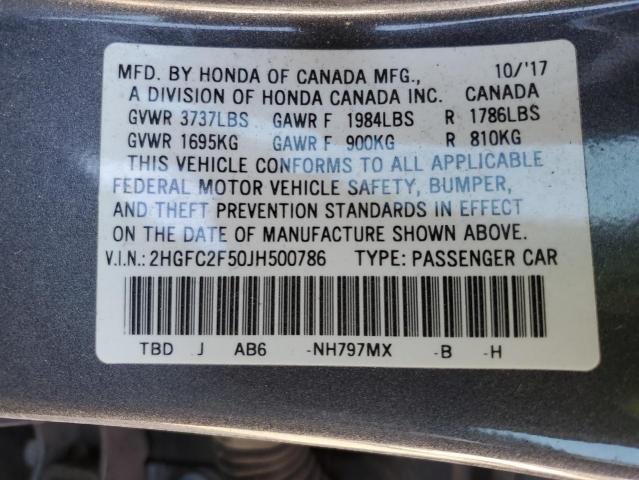 2018 HONDA CIVIC LX - 2HGFC2F50JH500786