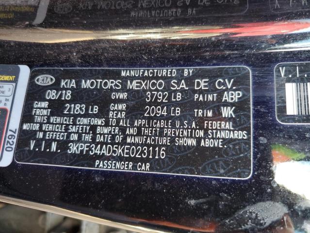 2019 KIA FORTE GT L - 3KPF34AD5KE023116