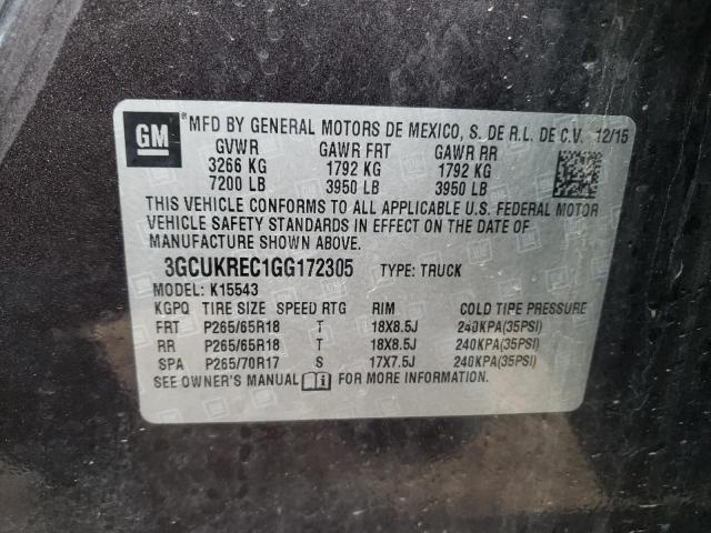 2016 CHEVROLET SILV1500 4 - 3GCUKREC1GG172305