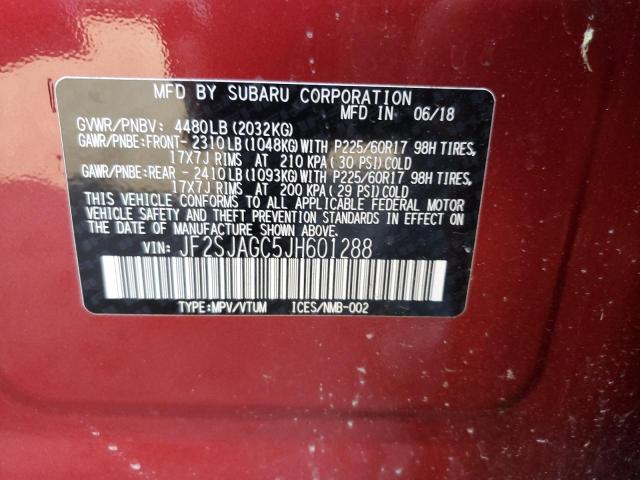 2018 SUBARU FORESTER 2 - JF2SJAGC5JH601288