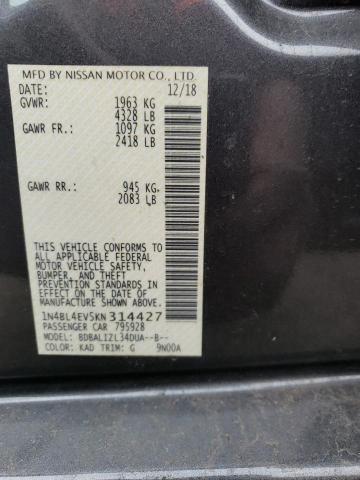 2019 NISSAN ALTIMA SL - 1N4BL4EV5KN314427