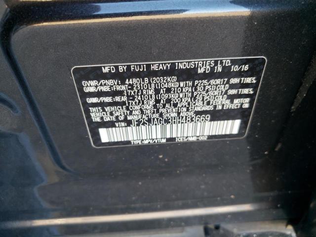 2017 SUBARU FORESTER 2 JF2SJAGC3HH483669