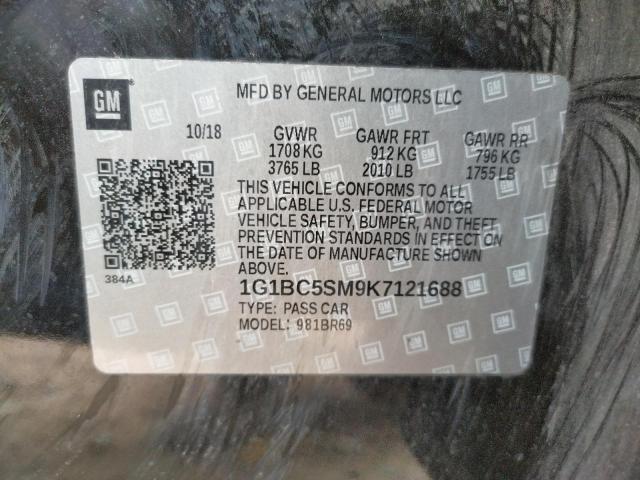 2019 CHEVROLET CRUZE LS 1G1BC5SM9K7121688