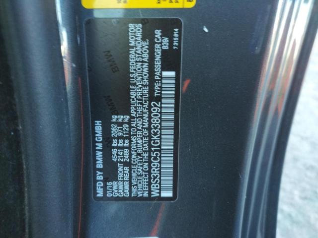 2016 BMW M4 WBS3R9C51GK338092