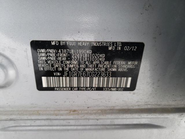 JF1GR7E67CG223633 Subaru Impreza Wrx