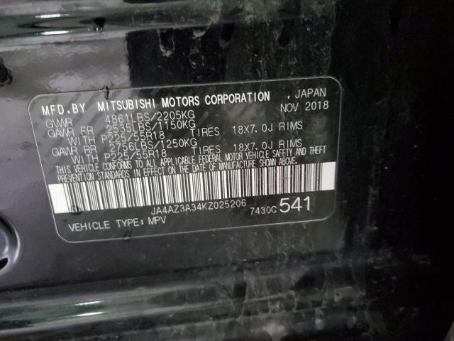 2019 MITSUBISHI OUTLANDER - JA4AZ3A34KZ025206