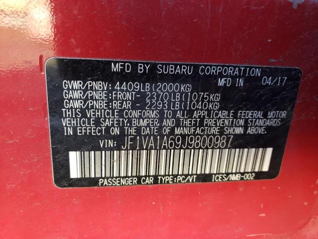 JF1VA1A69J9800987 Subaru WRX
