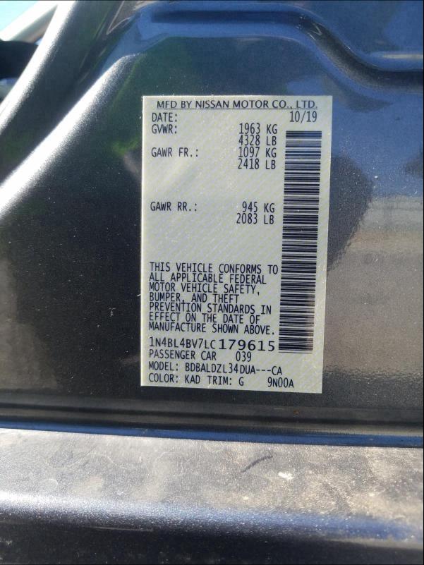 2020 NISSAN ALTIMA S 1N4BL4BV7LC179615
