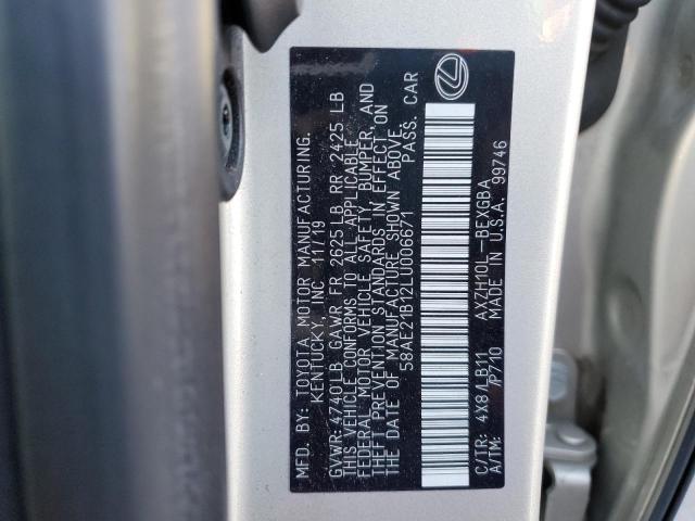 2020 LEXUS ES 300H LU 58AE21B12LU006671