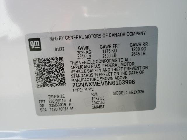 2022 CHEVROLET EQUINOX RS 2GNAXMEV5N6103996